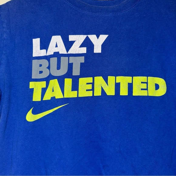 Men’s Nike Brand Lazy But Talented Casual Funny Cool Fun Graphic T-Shirt Size: M - Picture 5 of 15